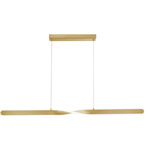 Twist Linear Pendant - Satin Brass / White