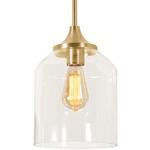 William Pendant - Satin Brass / Clear