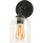 William Wall Sconce - Black / Clear