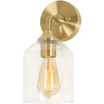 William Wall Sconce - Satin Brass / Clear