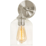 William Wall Sconce - Satin Nickel / Clear