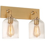 William Bathroom Vanity Light - Satin Brass / Clear