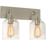 William Bathroom Vanity Light - Satin Nickel / Clear