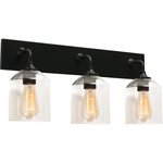 William Bathroom Vanity Light - Black / Clear