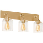 William Bathroom Vanity Light - Satin Brass / Clear