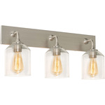 William Bathroom Vanity Light - Satin Nickel / Clear