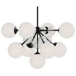 Celia Chandelier - Matte Black / Opal