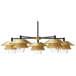 Tetsu Chandelier - Brushed Gold / Clear