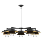 Tetsu Chandelier - Matte Black / Clear