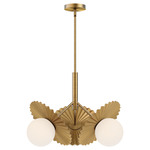 Plume Chandelier - Brushed Gold / Opal Matte