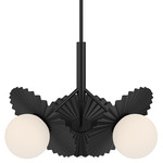 Plume Chandelier - Matte Black / Opal Matte