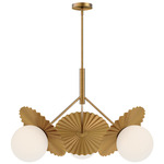 Plume Chandelier - Brushed Gold / Opal Matte