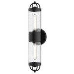 Lancaster Outdoor Wall Light - Textured Black / Clear Bubble