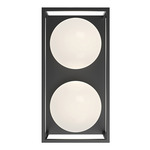 Amelia Outdoor Wall Sconce - Black / Opal