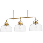 Lancaster Linear Pendant - Aged Gold / Clear