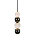 Onyx Pendant - Natural Brass / Clear