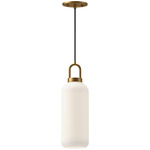 Soji Pendant - Aged Gold / Opal Matte