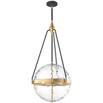 Harmony Pendant - Brushed Gold / Water Glass