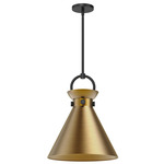 Emerson Pendant - Aged Gold / Matte Black