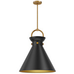 Emerson Pendant - Matte Black / Aged Gold