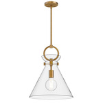 Emerson Pendant - Clear Glass / Aged Gold