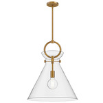 Emerson Pendant - Clear Glass / Aged Gold