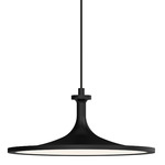 Issa Wide Pendant - Matte Black / Frosted