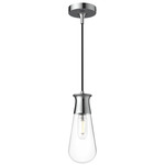Marcel Teardrop Pendant - Chrome / Clear