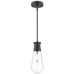 Marcel Teardrop Pendant - Matte Black / Clear