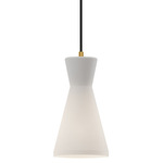 Betty Tall Pendant - Aged Gold / Opal