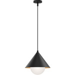 Remy Pendant - Matte Black / Opal