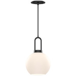 Soji Round Pendant - Matte Black / Opal Matte