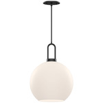 Soji Round Pendant - Matte Black / Opal Matte