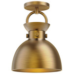 Waldo Semi Flush Ceiling Light - Aged Gold