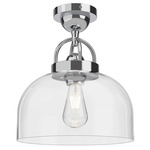 Lancaster Semi Flush Ceiling Light - Chrome / Clear