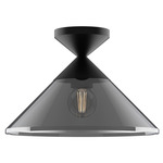 Mauer Semi Flush Ceiling Light - Smoked / Matte Black