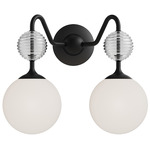 Celia Bathroom Vanity Light - Matte Black / Opal