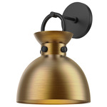 Waldo Wall Sconce - Aged Gold / Matte Black