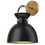 Waldo Wall Sconce - Matte Black / Aged Gold