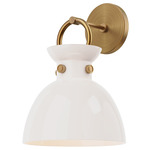 Waldo Wall Sconce - Glossy Opal / Aged Gold