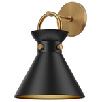 Emerson Wall Sconce - Matte Black / Aged Gold