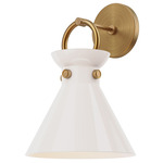 Emerson Wall Sconce - Glossy Opal / Aged Gold
