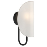 Seno Wall Sconce - Matte Black / White Cotton