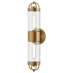 Lancaster Bathroom Vanity Light - Aged Gold / Clear