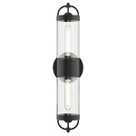 Lancaster Bathroom Vanity Light - Matte Black / Clear