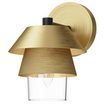 Tetsu Wall Sconce - Brushed Gold / Clear