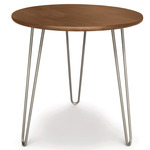 Essentials Round Side Table - Silver / Saddle Cherry