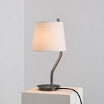 Couture Table Lamp - Satin Graphite / Drop Paper 100 - White