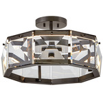 Jolie Convertible Semi Flush Mount - Black Oxide / Clear