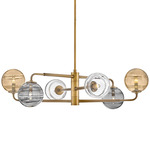 Oberon Chandelier - Heritage Brass / Multicolor